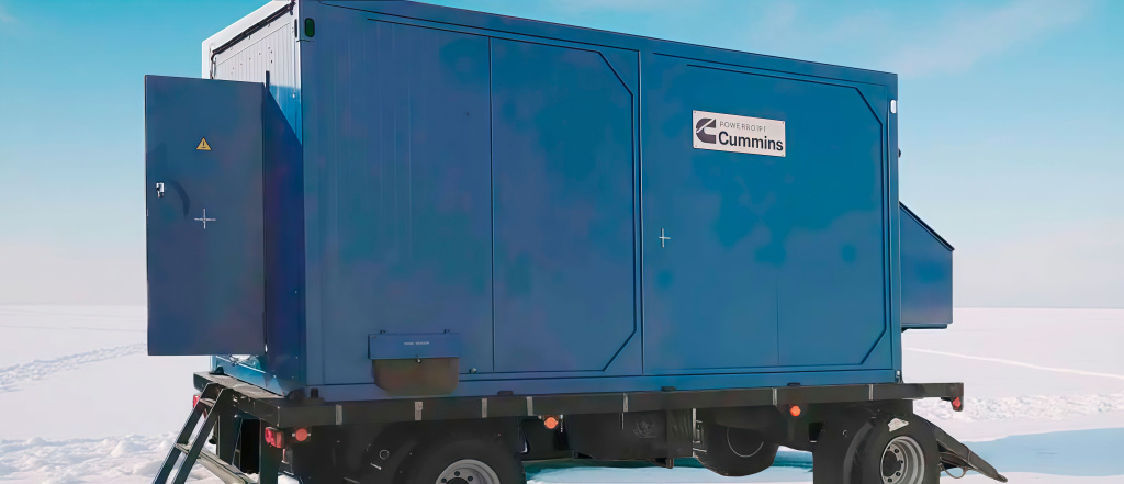 Передвижная контейнерная электростанция мощность 36 кВт на прицепе Передвижная контейнерная ДЭС мощностью 36 кВт на прицепе